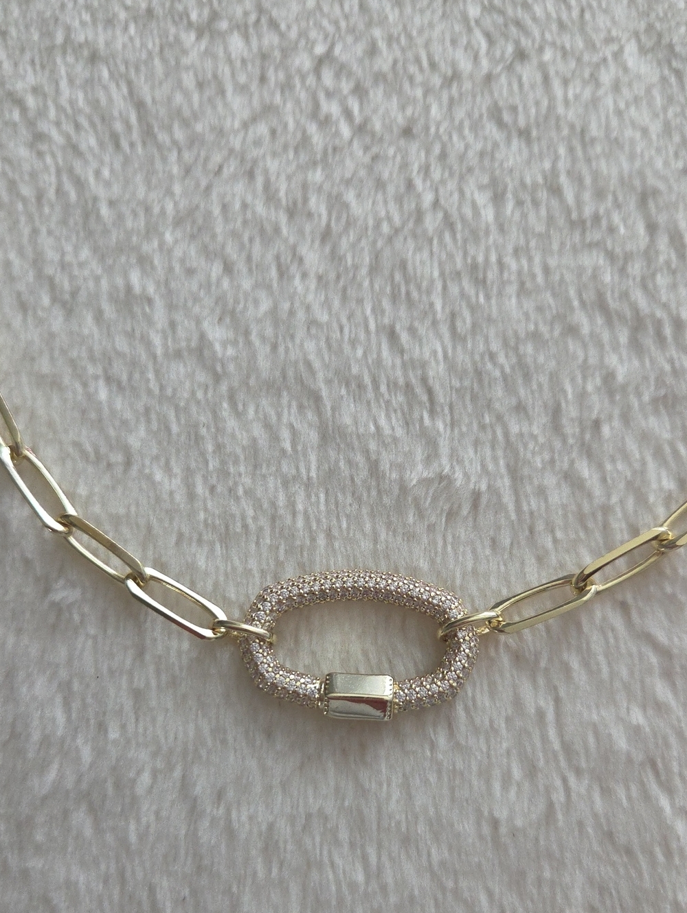 NWT Kendra Scott Emery Necklace Gold Pave Crystal Link New - Picture 5 of 8